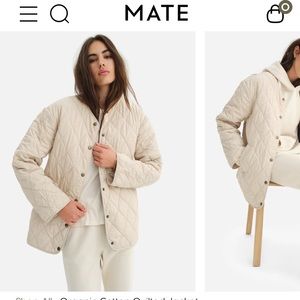 NWTs Mate the Label Organic cotton quilted jacket color natural size XS